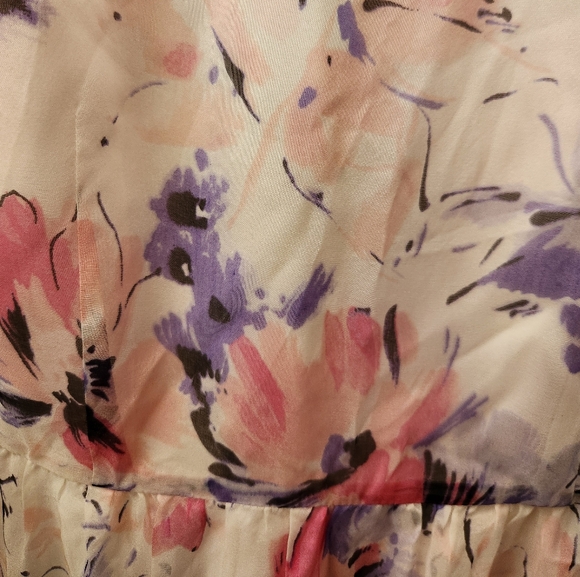 Pendleton Silk Floral Dress Sleeveless In Petal Power White Pink Purple 10 NWT - Picture 7 of 13